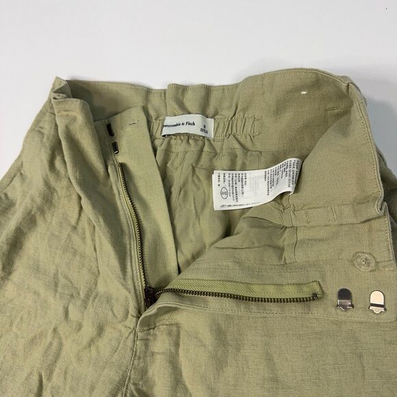 Abercrombie & Fitch Tailored Pleated Front Shorts Womens Size S Tan High Rise - Picture 5 of 9